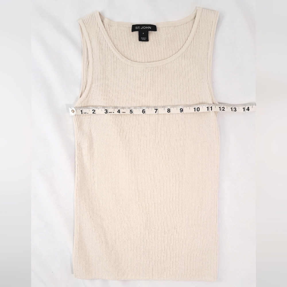 ST. JOHN Wool and Rayon Ribbed Tank Top - Picture 6 of 11